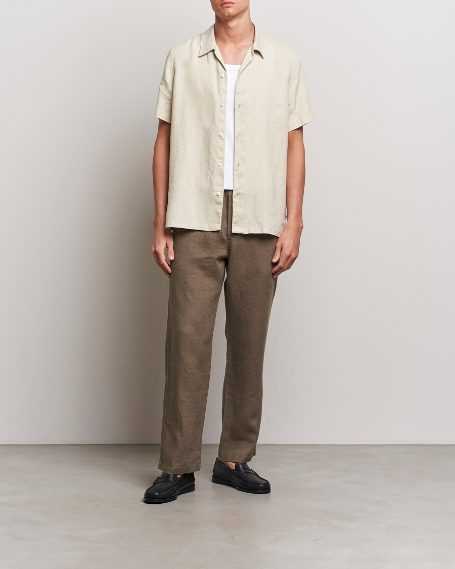 Homme | Chemises | Samsøe Samsøe | Saavan Linen Short Sleeve Shirt Castle Wall