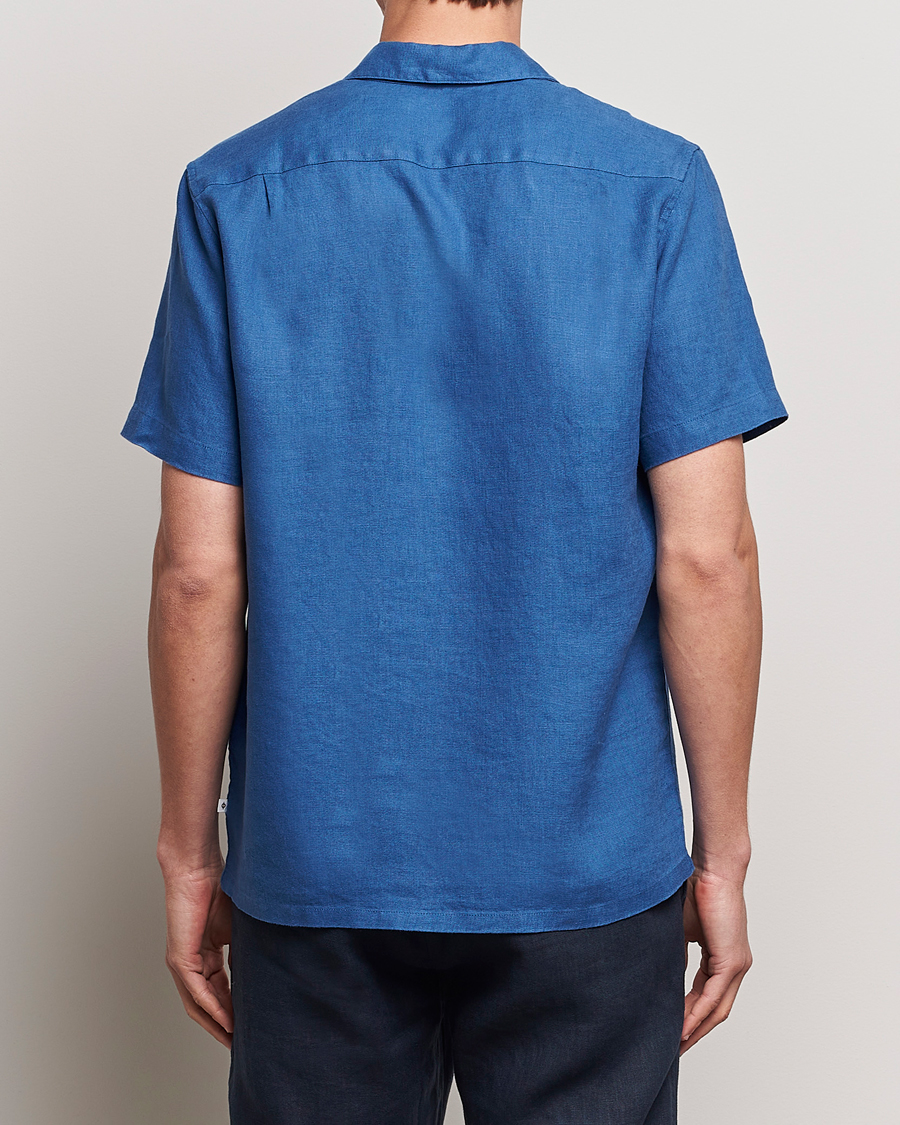 Homme | Chemises | Samsøe Samsøe | Saavan Linen Short Sleeve Shirt Déja Vu Blue