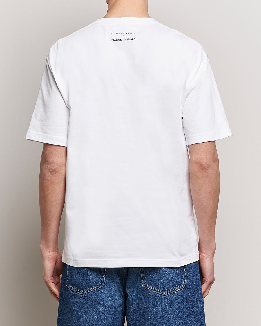 Homme | T-shirts | Samsøe Samsøe | Sagiotto Printed Crew Neck T-Shirt White Effortless