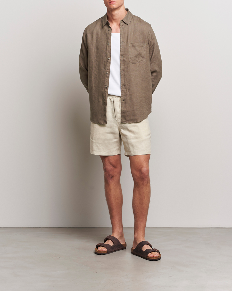 Homme | Shorts | Samsøe Samsøe | Sajabari Linen Drawstring Shorts Castle Wall