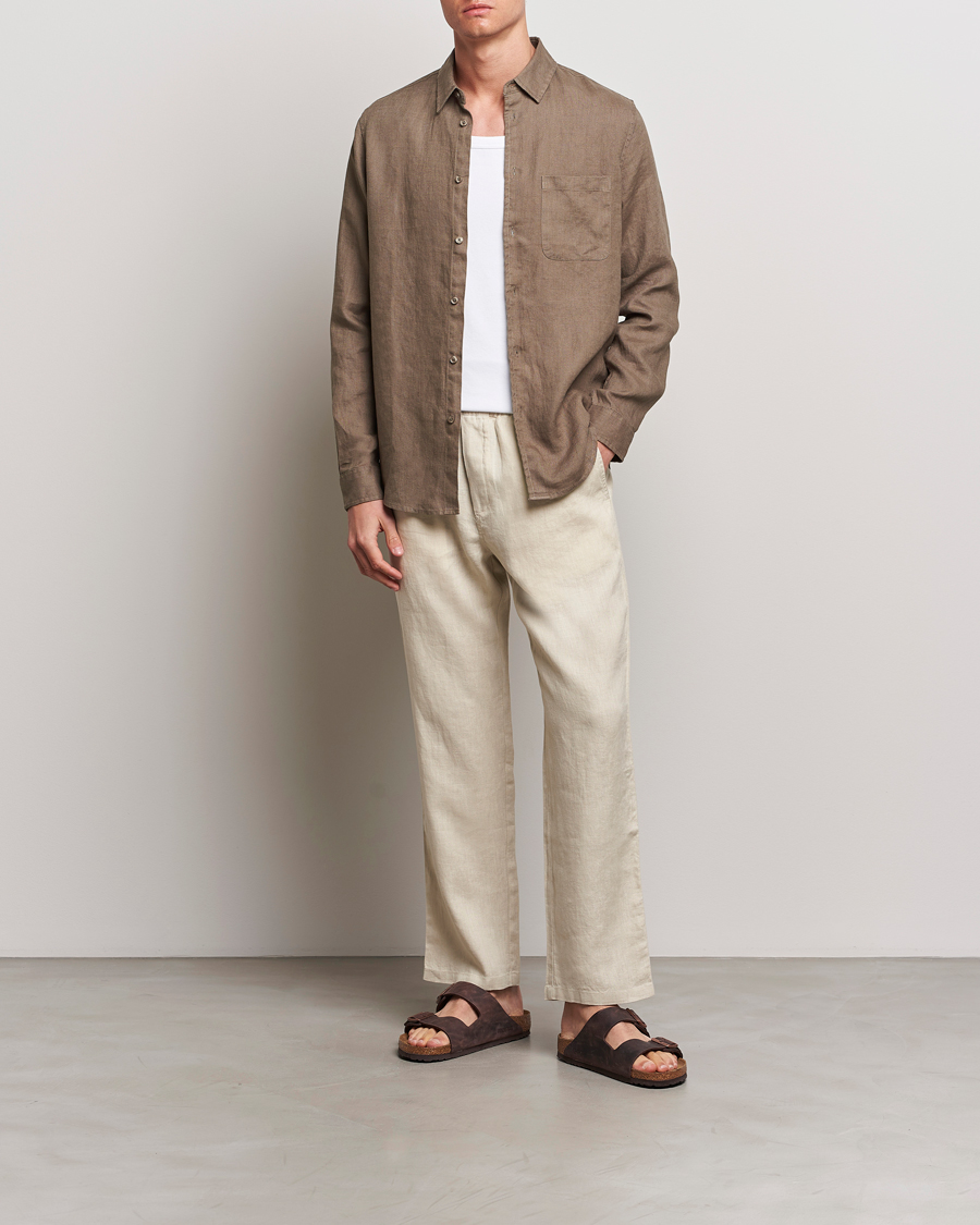 Homme | Pantalons | Samsøe Samsøe | Sajabari Linen Drawstring Trousers Castle Wall