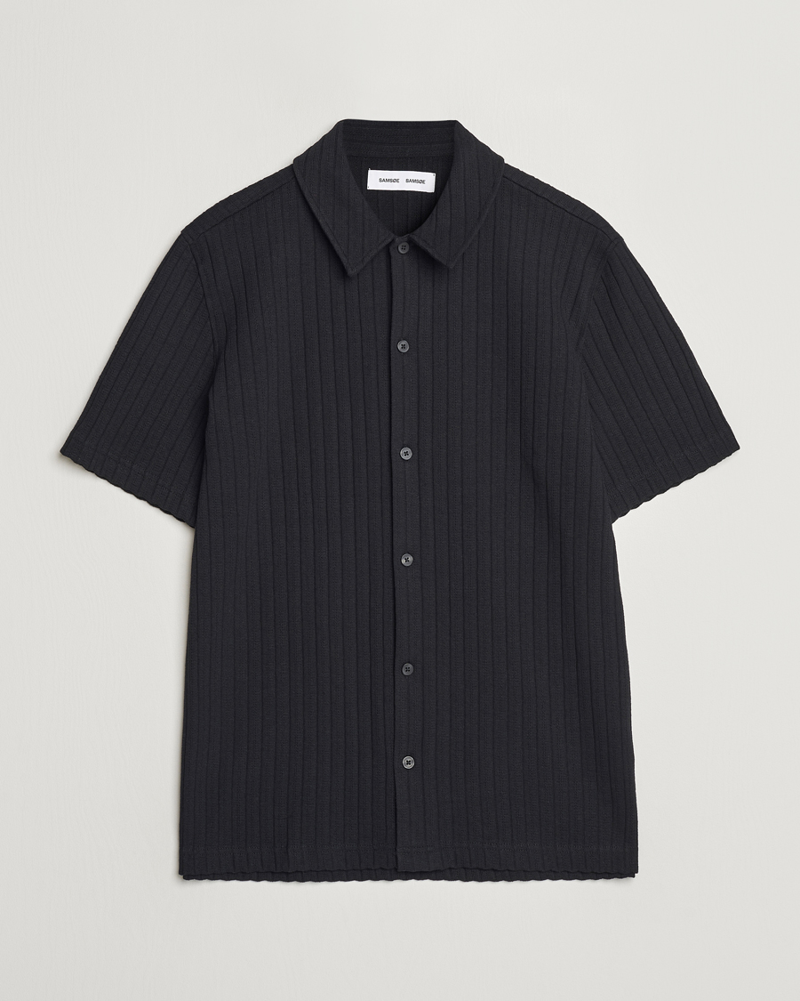 Homme | Chemises | Samsøe Samsøe | Sakvistbro Structured Short Sleeve Shirt Black