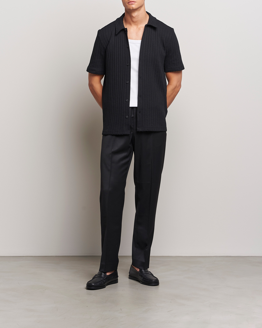 Homme | Chemises | Samsøe Samsøe | Sakvistbro Structured Short Sleeve Shirt Black