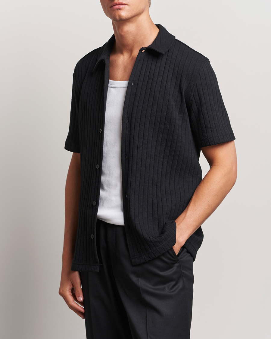 Homme | Chemises | Samsøe Samsøe | Sakvistbro Structured Short Sleeve Shirt Black