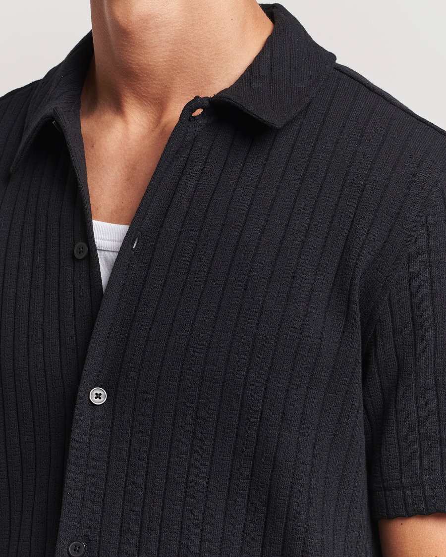 Homme | Chemises | Samsøe Samsøe | Sakvistbro Structured Short Sleeve Shirt Black