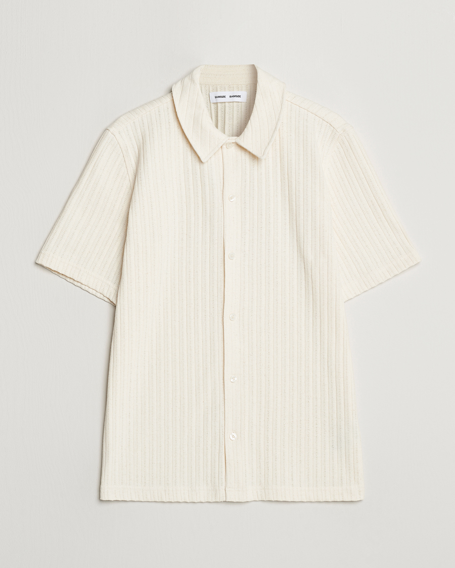 Homme | Chemises | Samsøe Samsøe | Sakvistbro Structured Short Sleeve Shirt Clear Cream