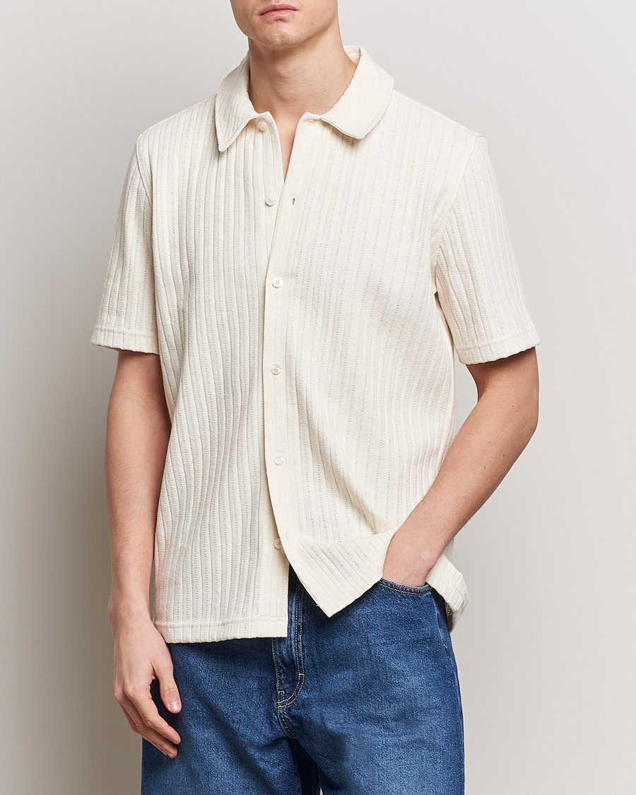 Homme | Chemises À Manches Courtes | Samsøe Samsøe | Sakvistbro Structured Short Sleeve Shirt Clear Cream