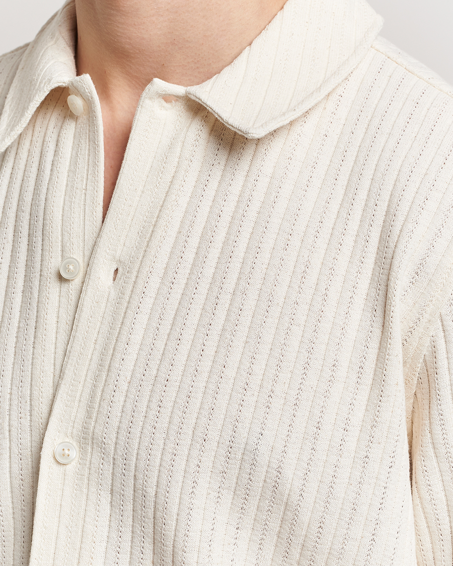 Homme | Chemises | Samsøe Samsøe | Sakvistbro Structured Short Sleeve Shirt Clear Cream