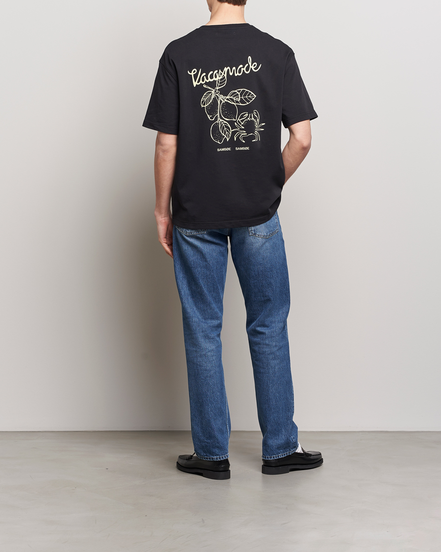Homme | T-shirts | Samsøe Samsøe | Savaca Printed Crew Neck T-Shirt Black