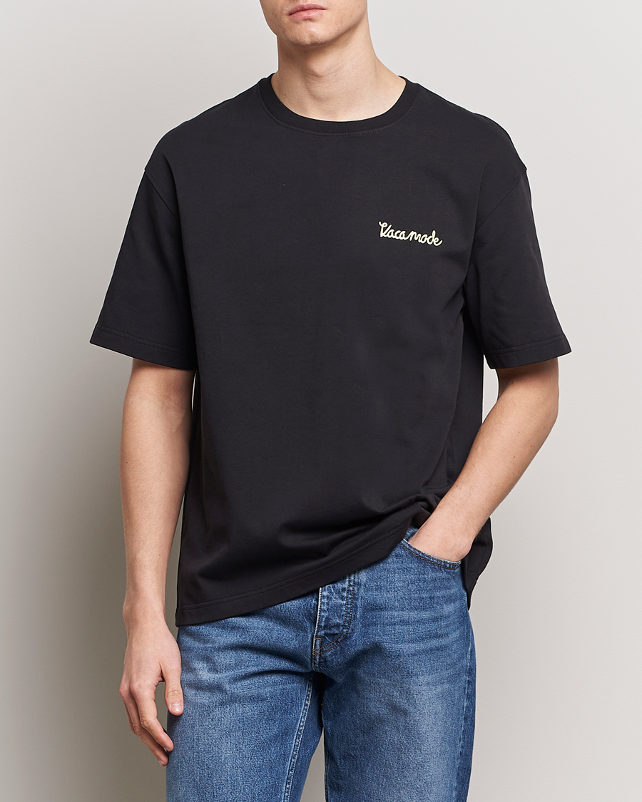 Homme | T-Shirts Noirs | Samsøe Samsøe | Savaca Printed Crew Neck T-Shirt Black