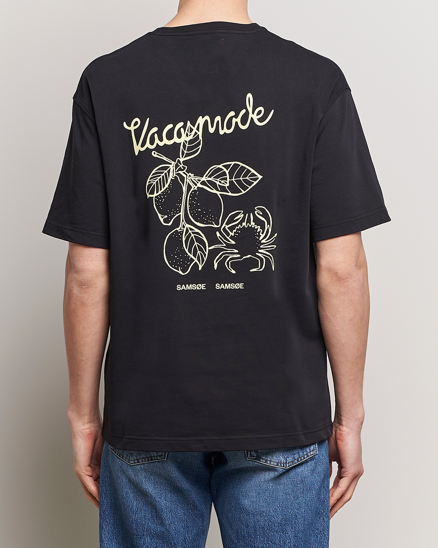 Homme | T-shirts | Samsøe Samsøe | Savaca Printed Crew Neck T-Shirt Black