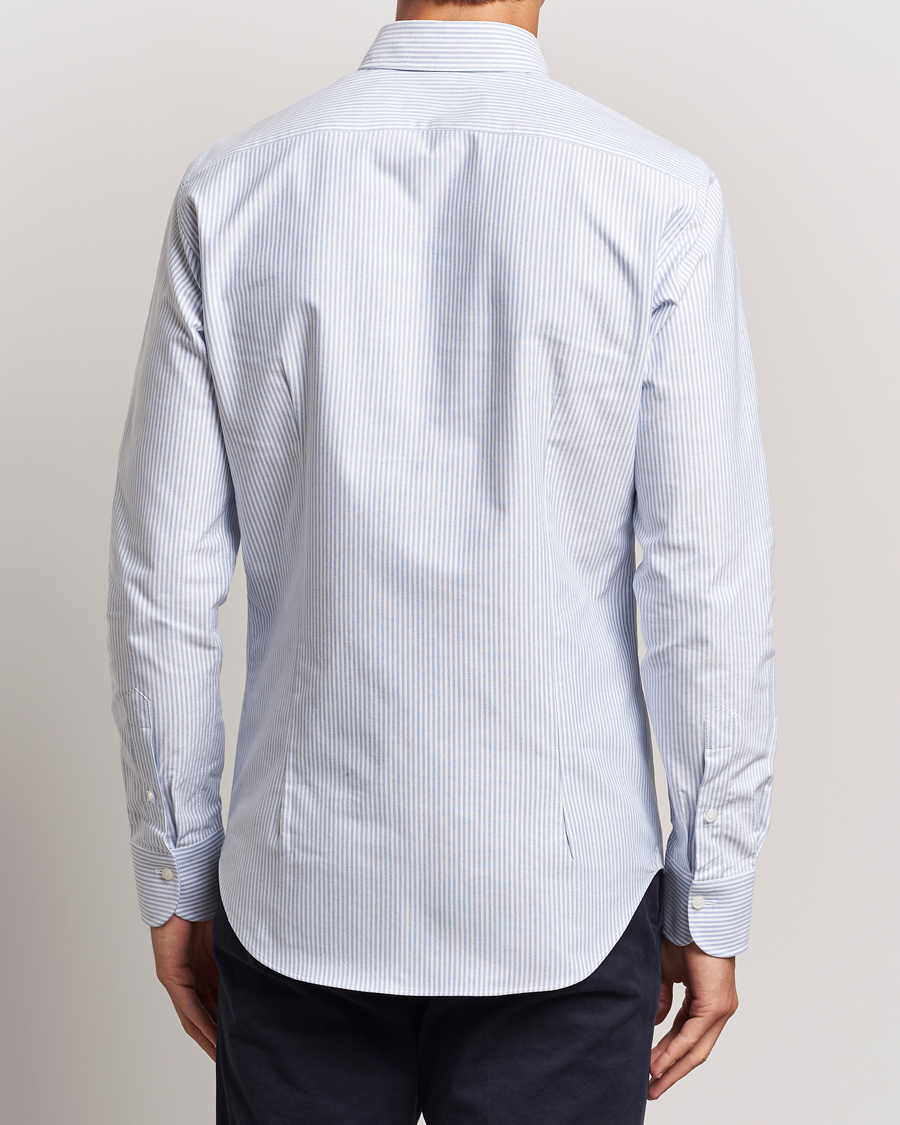 Homme | Chemises | Grigio | Oxford Button Down Shirt Light Blue Stripe