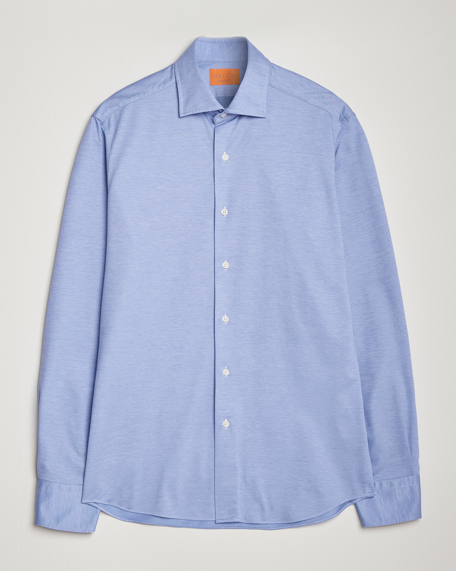 Homme | Chemises | Grigio | Cotton Jersey Shirt Light Blue