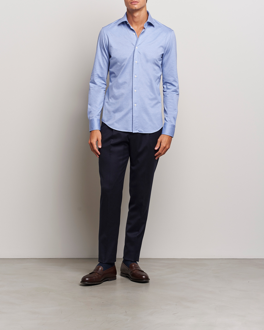 Homme | Chemises | Grigio | Cotton Jersey Shirt Light Blue