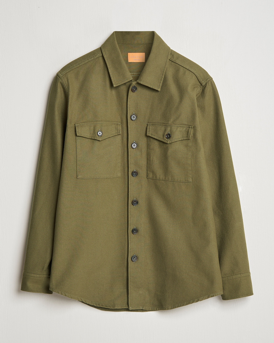 Homme | Chemises | Grigio | Heavy Twill Overshirt Military