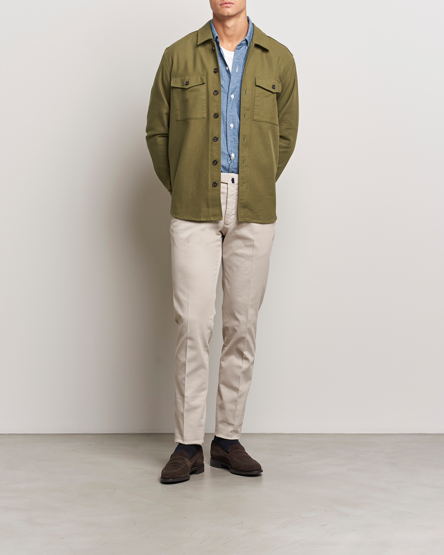 Homme | Chemises | Grigio | Heavy Twill Overshirt Military