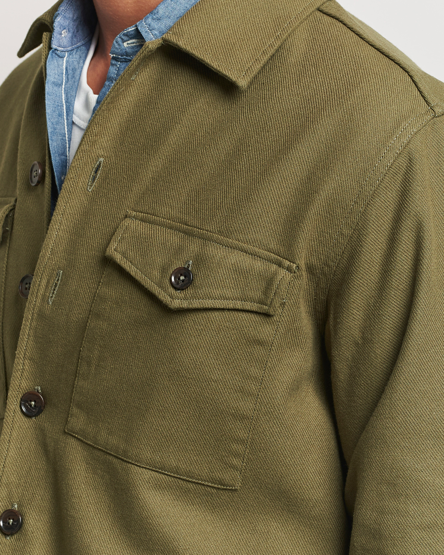 Homme | Chemises | Grigio | Heavy Twill Overshirt Military