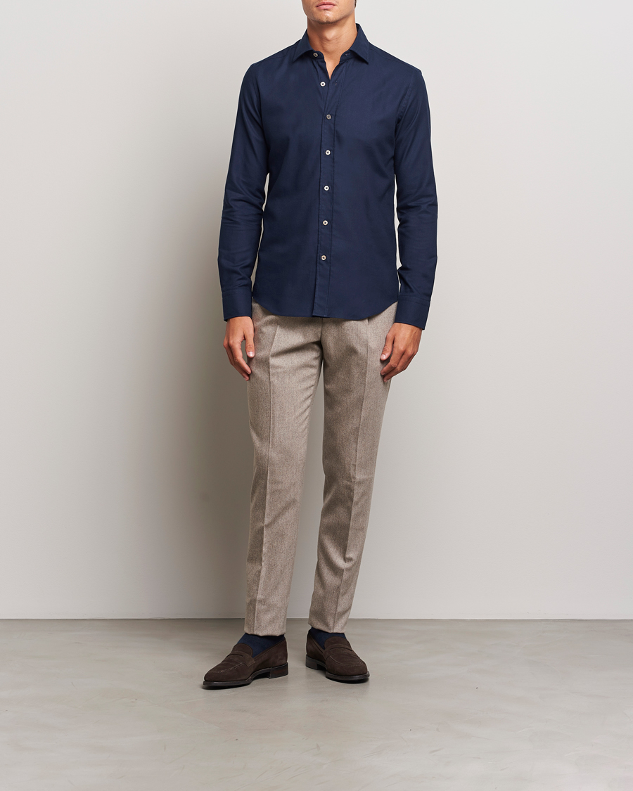Homme | Chemises | Grigio | Cotton Twill Shirt Navy
