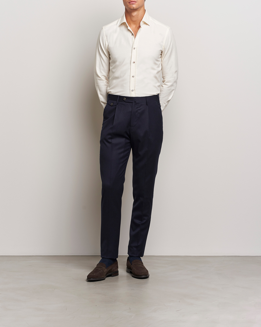 Homme | Chemises | Grigio | Cotton Twill Shirt Off White