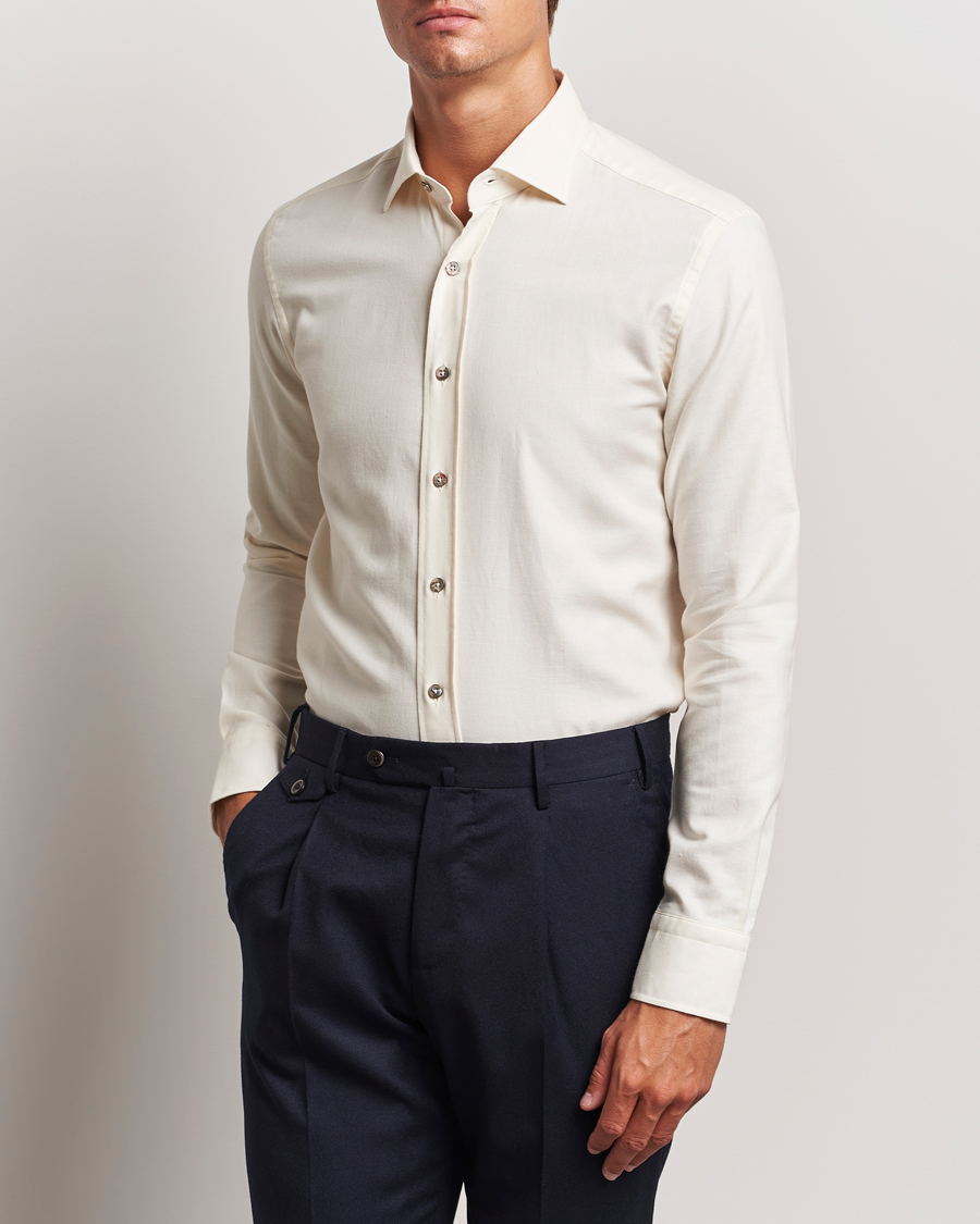 Homme | Chemises | Grigio | Cotton Twill Shirt Off White
