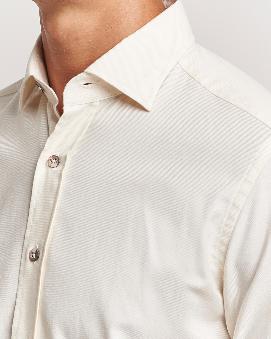 Homme | Chemises | Grigio | Cotton Twill Shirt Off White