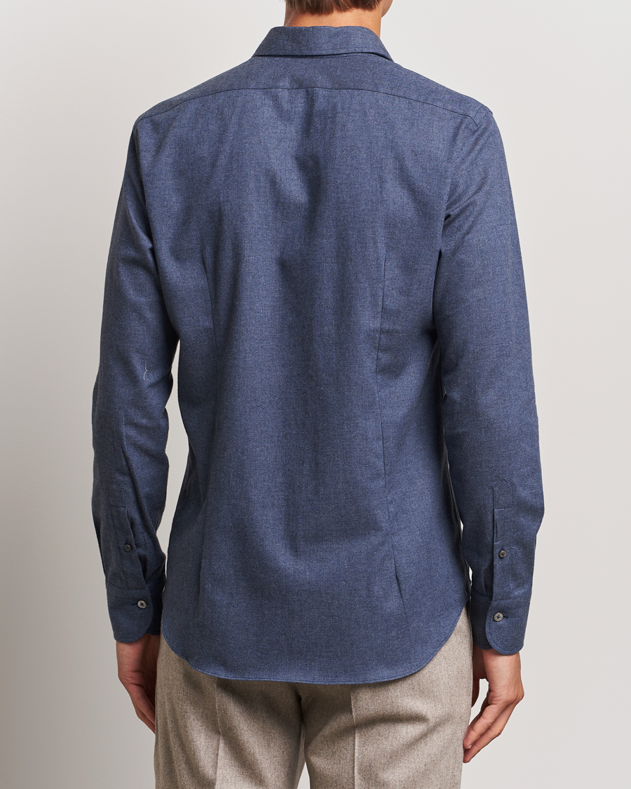 Homme | Chemises | Grigio | Washed Flannel Shirt Navy