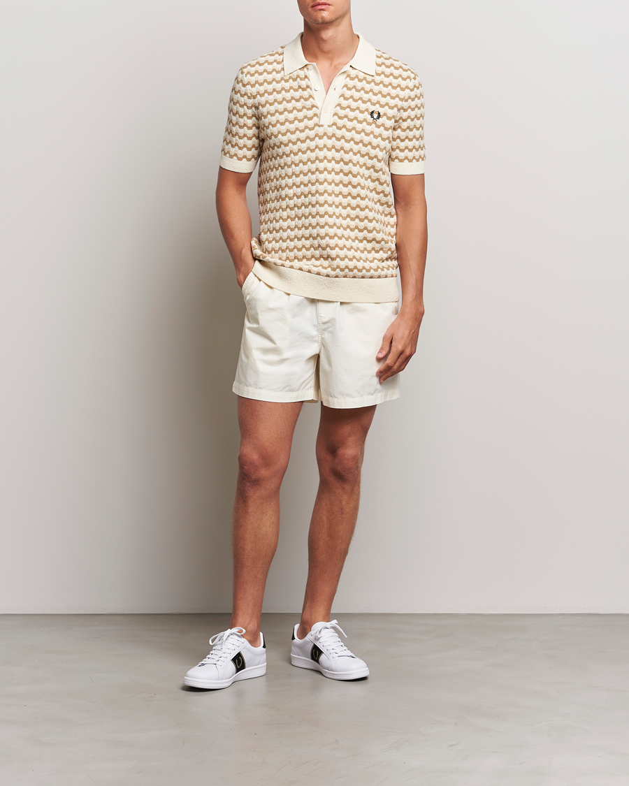 Homme | Shorts | Fred Perry | Woven Ripstop Drawstring Shorts Ecru