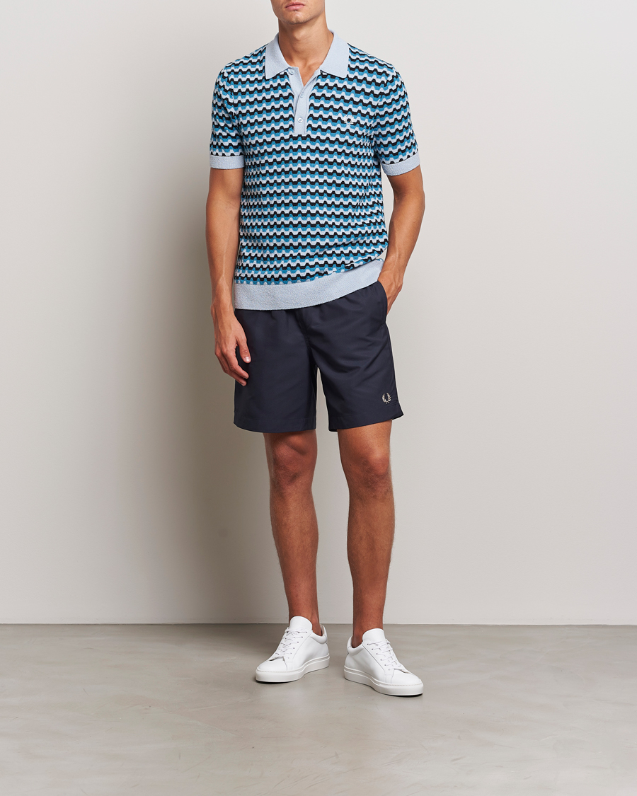 Homme | Polos | Fred Perry | Bouclé Jacquard Knitted Polo Light Smoke