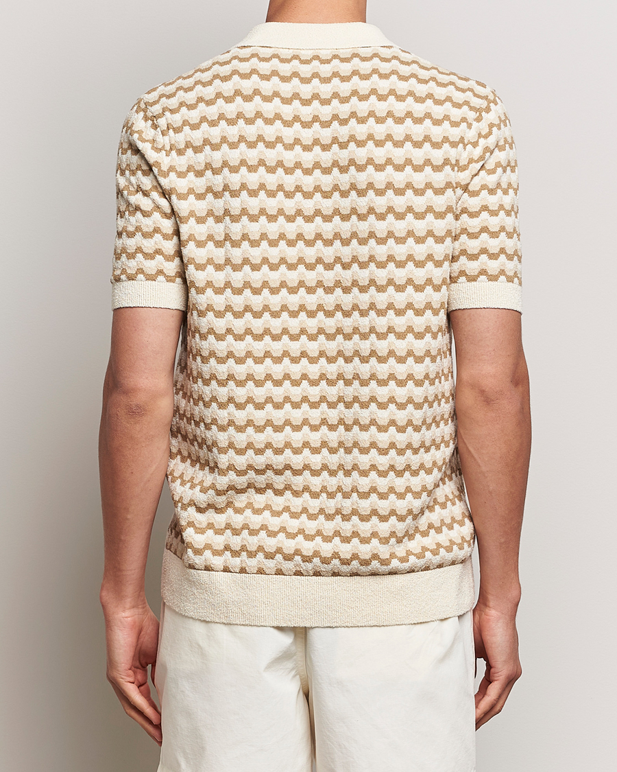 Homme | Polos | Fred Perry | Bouclé Jacquard Knitted Polo Ecru