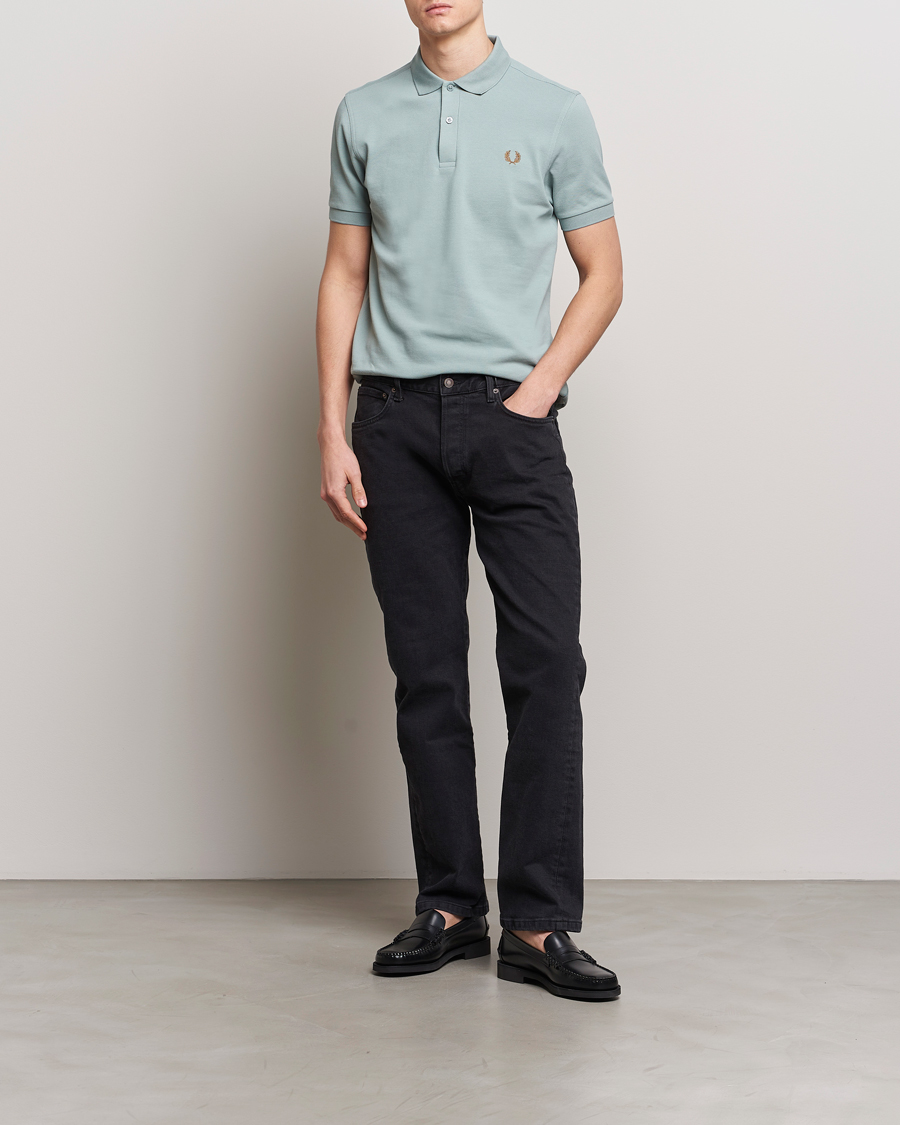 Homme | Polos | Fred Perry | Plain Polo Shirt Silver Blue