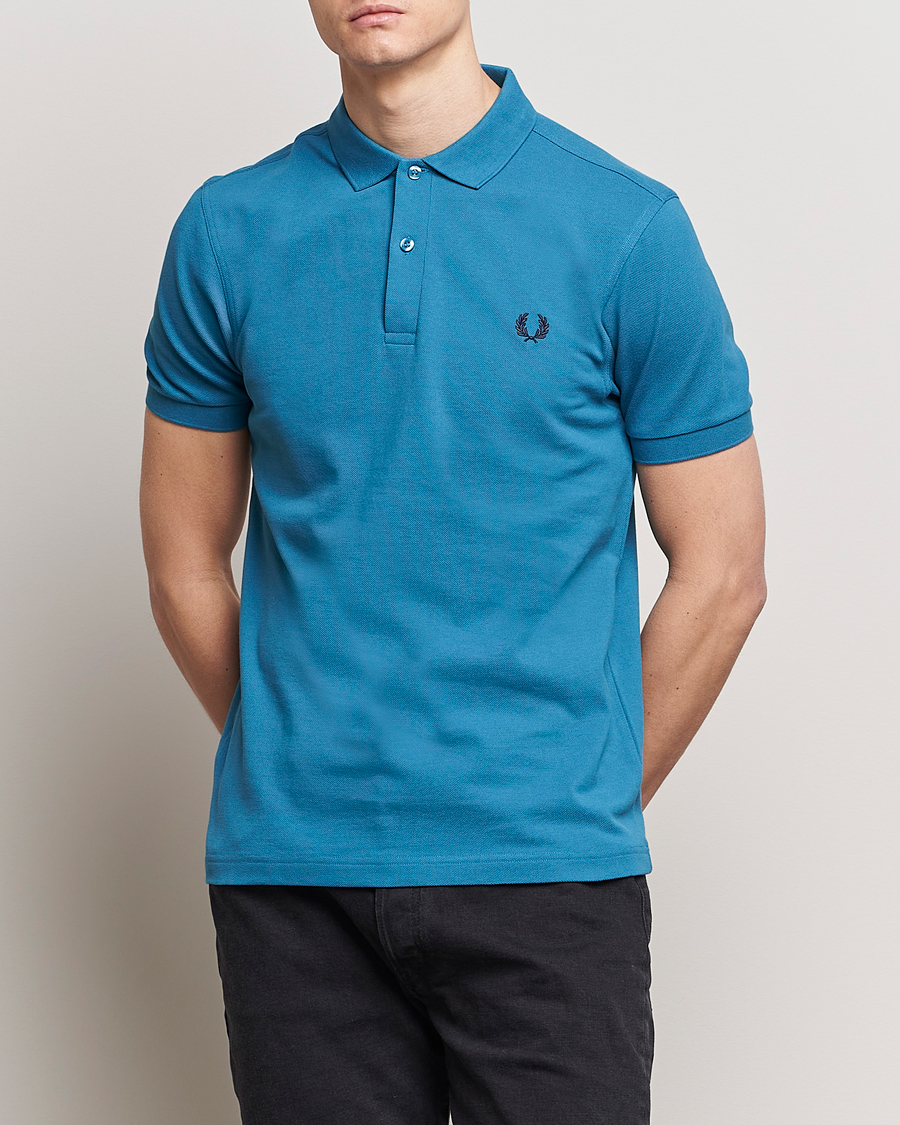 Homme | Best of British | Fred Perry | Plain Polo Shirt Ocean Blue