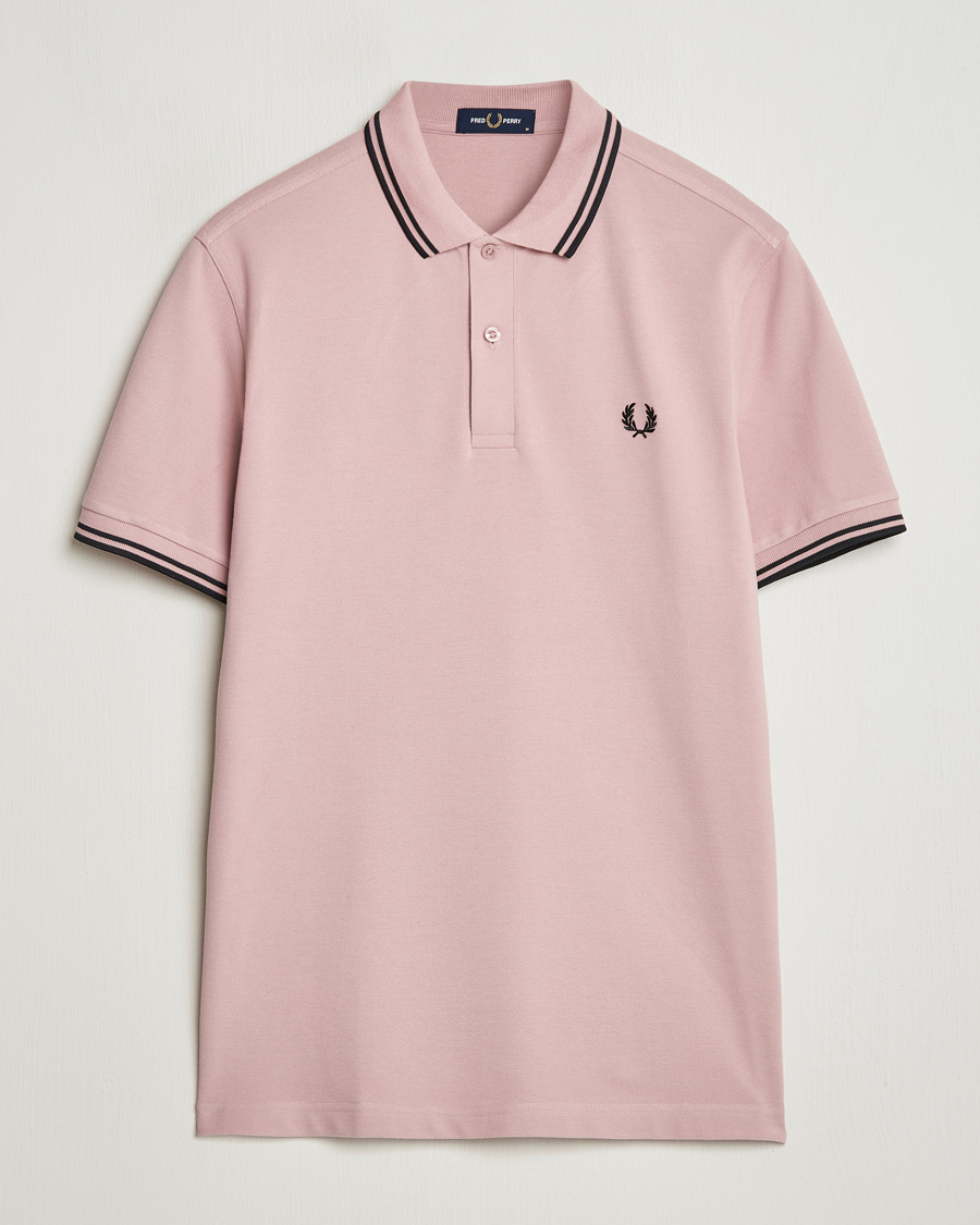 Homme | Polos | Fred Perry | Twin Tipped Polo Shirt Dusty Rose Pink