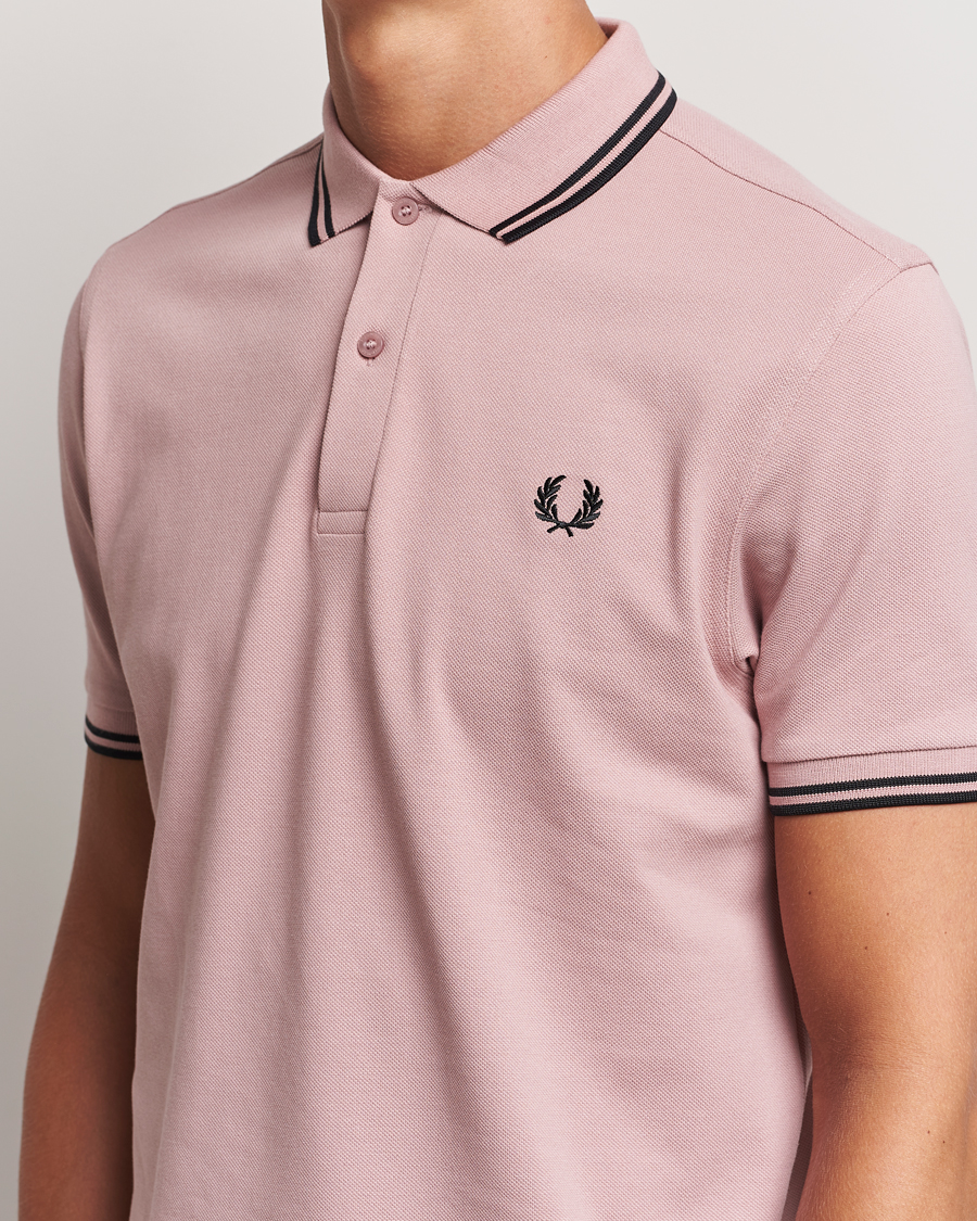 Homme | Polos | Fred Perry | Twin Tipped Polo Shirt Dusty Rose Pink
