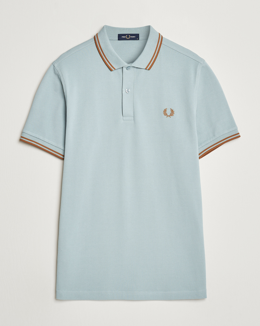 Homme | Polos | Fred Perry | Twin Tipped Polo Shirt Silver Blue