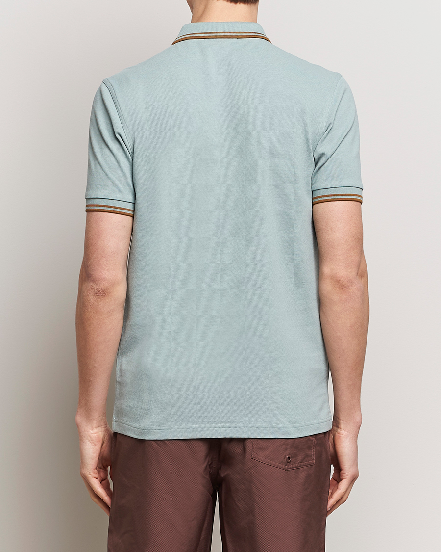 Homme | Polos | Fred Perry | Twin Tipped Polo Shirt Silver Blue