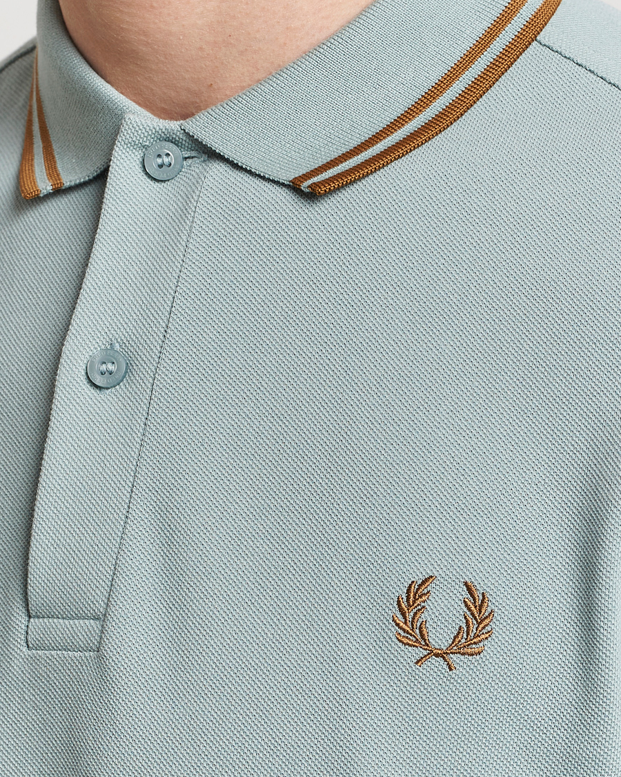 Homme | Polos | Fred Perry | Twin Tipped Polo Shirt Silver Blue