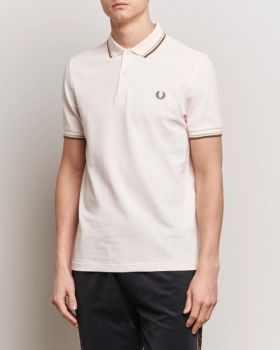 Homme | Polos À Manches Courtes | Fred Perry | Twin Tipped Polo Shirt Silky Peach