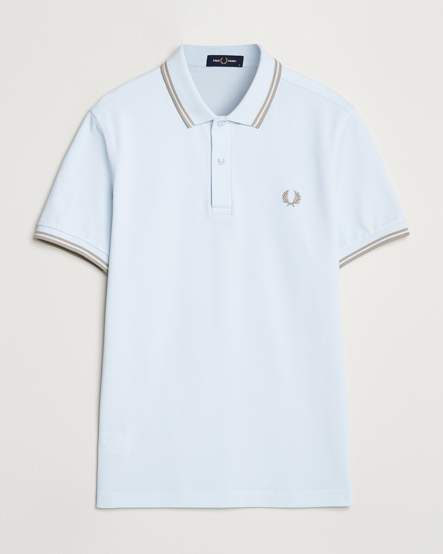 Homme | Polos | Fred Perry | Twin Tipped Polo Shirt Light Ice