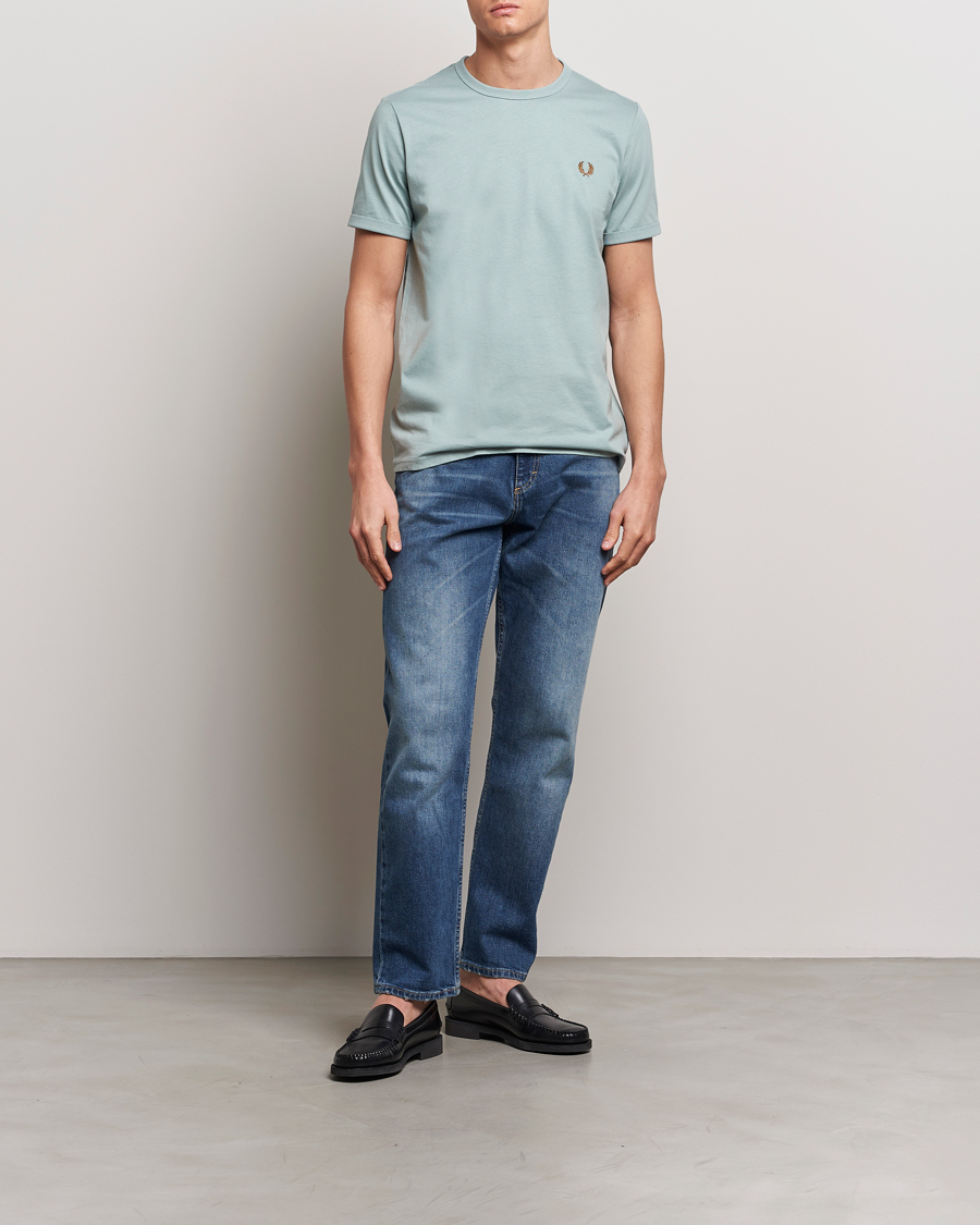 Homme | T-shirts | Fred Perry | Ringer T-Shirt Silver Blue