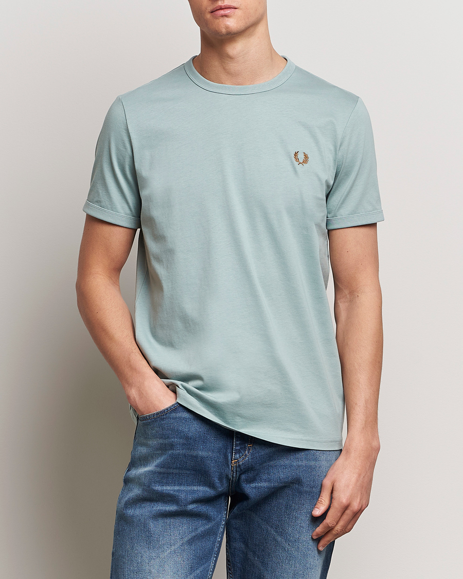 Homme |  | Fred Perry | Ringer T-Shirt Silver Blue