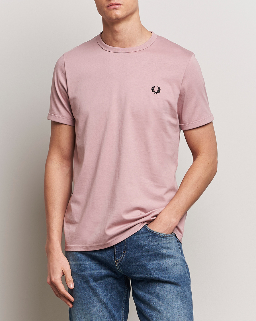 Homme | Best of British | Fred Perry | Ringer T-Shirt Dusty Rose Pink