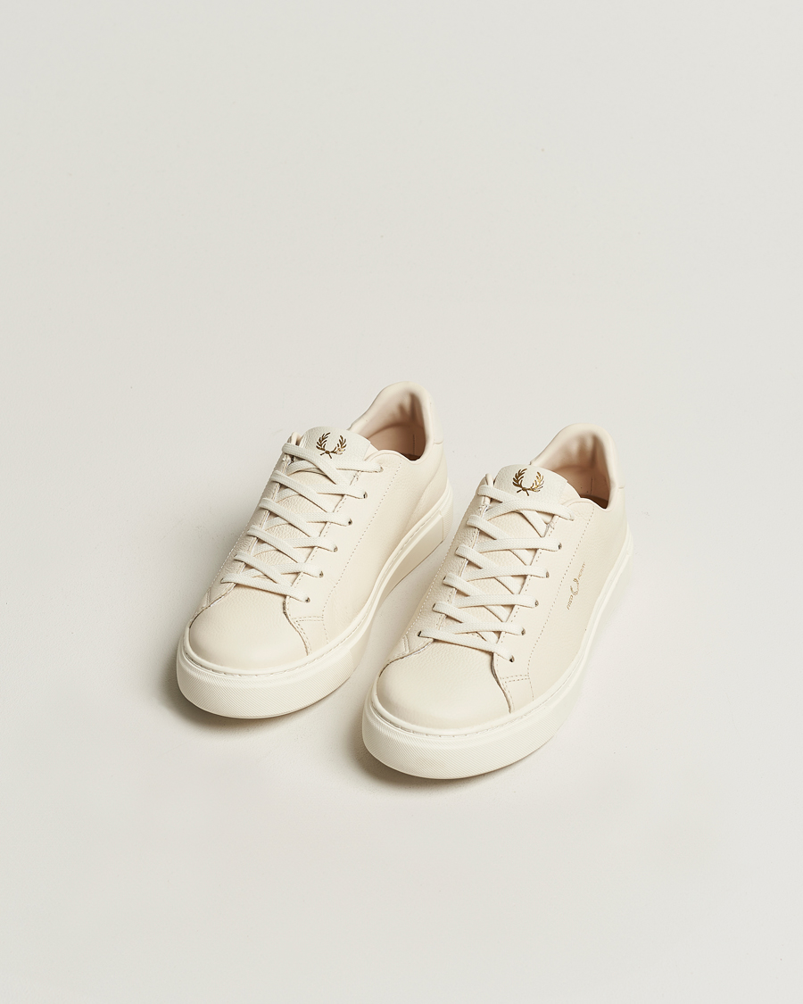 Homme | Fred Perry B71 Grained Leather Sneaker Ecru | Fred Perry | B71 Grained Leather Sneaker Ecru