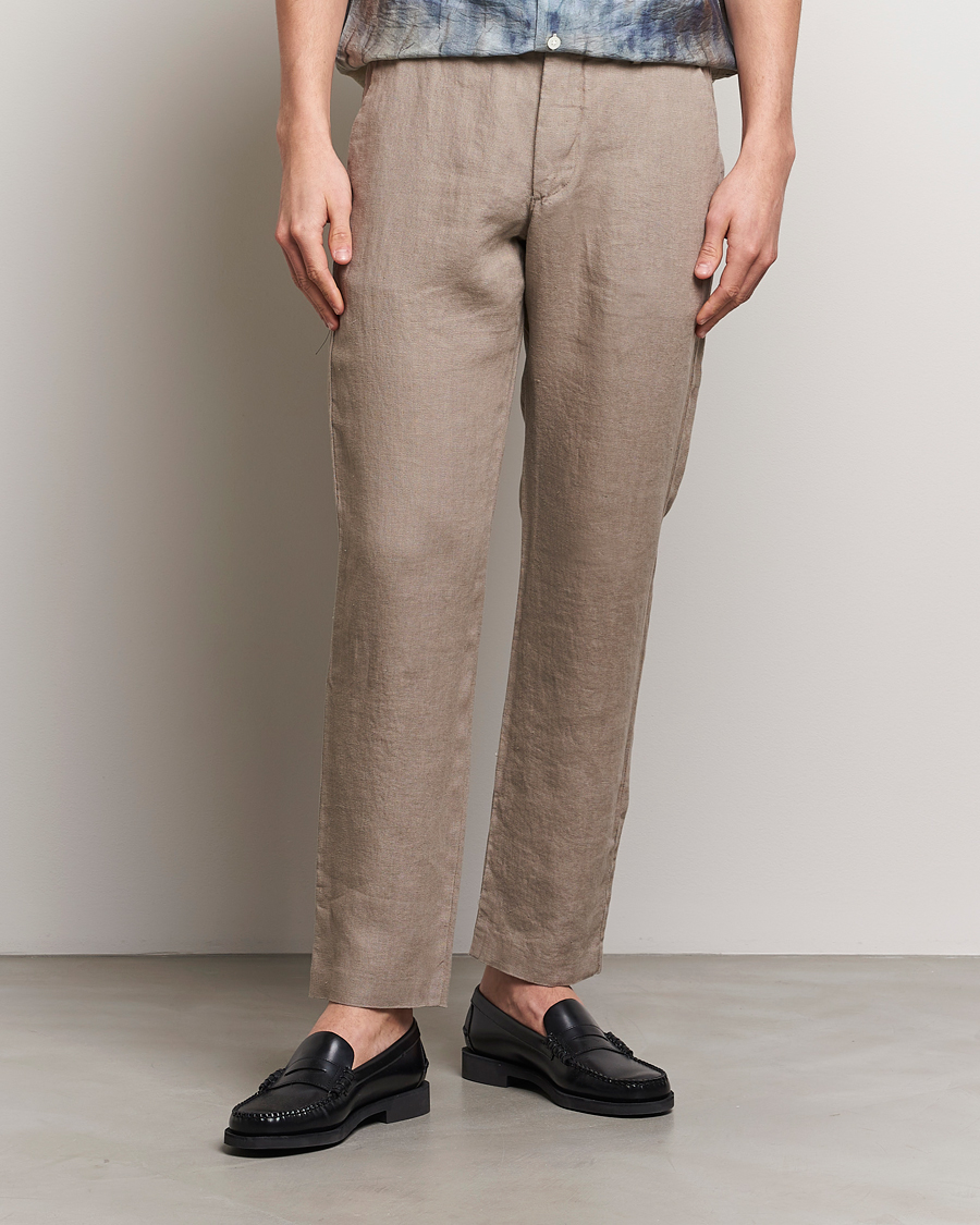 Men | Trousers | NN07 | Theo Linen Trousers Greige