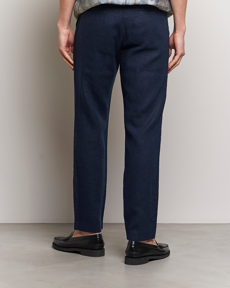 Homme | Pantalons | NN07 | Theo Linen Trousers Navy Blue