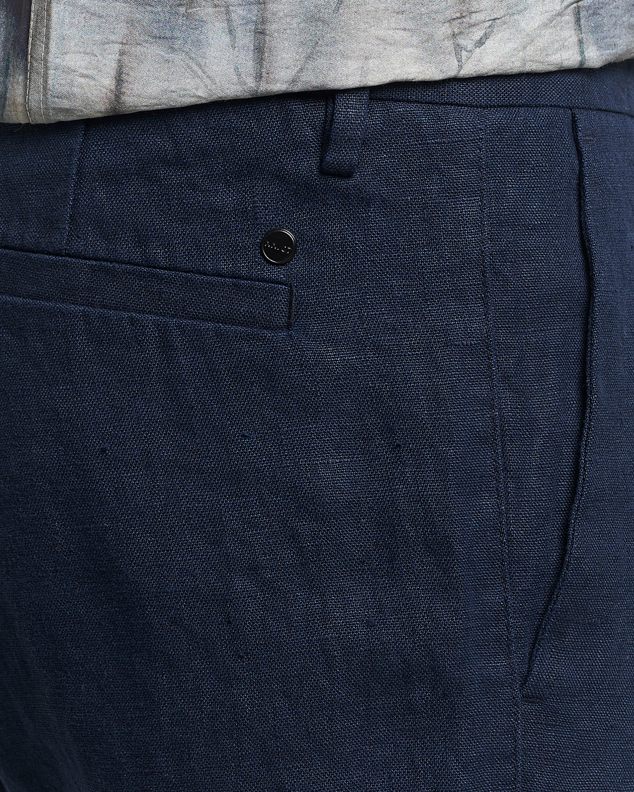 Homme | Pantalons | NN07 | Theo Linen Trousers Navy Blue