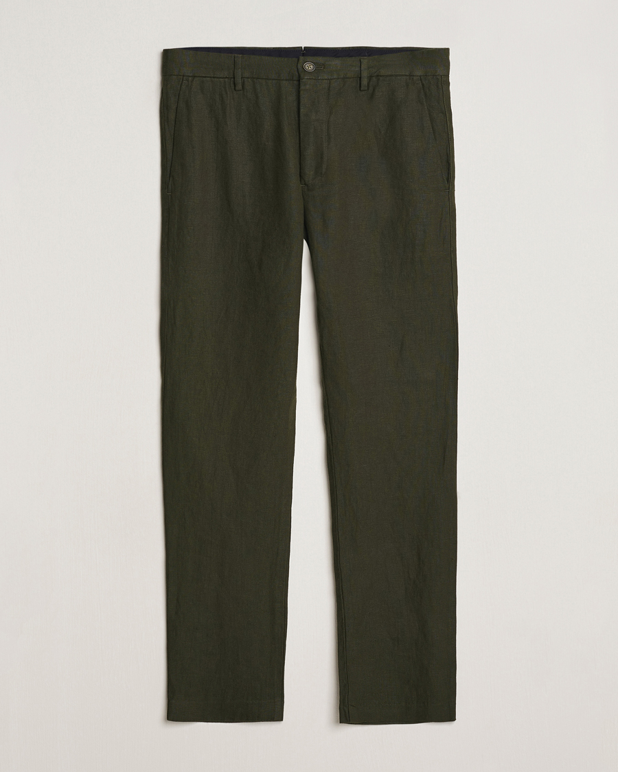 Homme | Pantalons | NN07 | Theo Linen Trousers Rosin Green