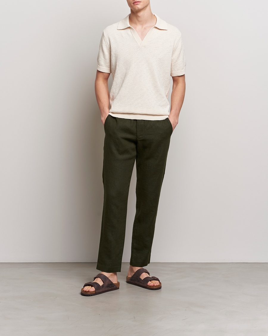 Homme | Pantalons | NN07 | Theo Linen Trousers Rosin Green