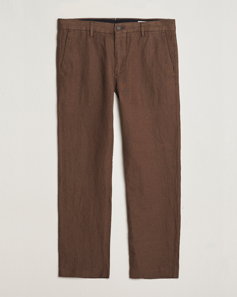 Homme | Pantalons | NN07 | Theo Linen Trousers Cocoa Brown