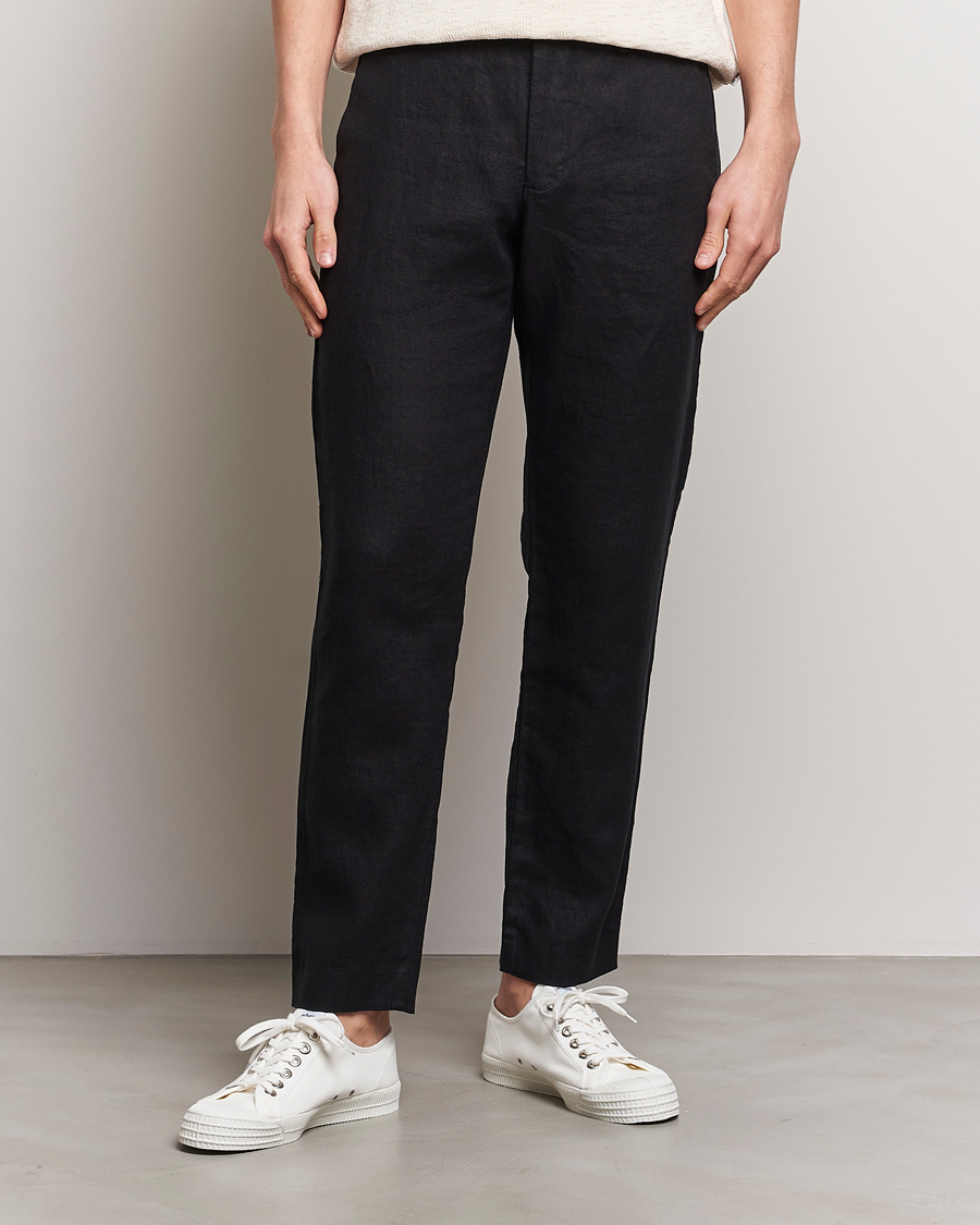 Homme | La collection lin | NN07 | Theo Linen Trousers Black