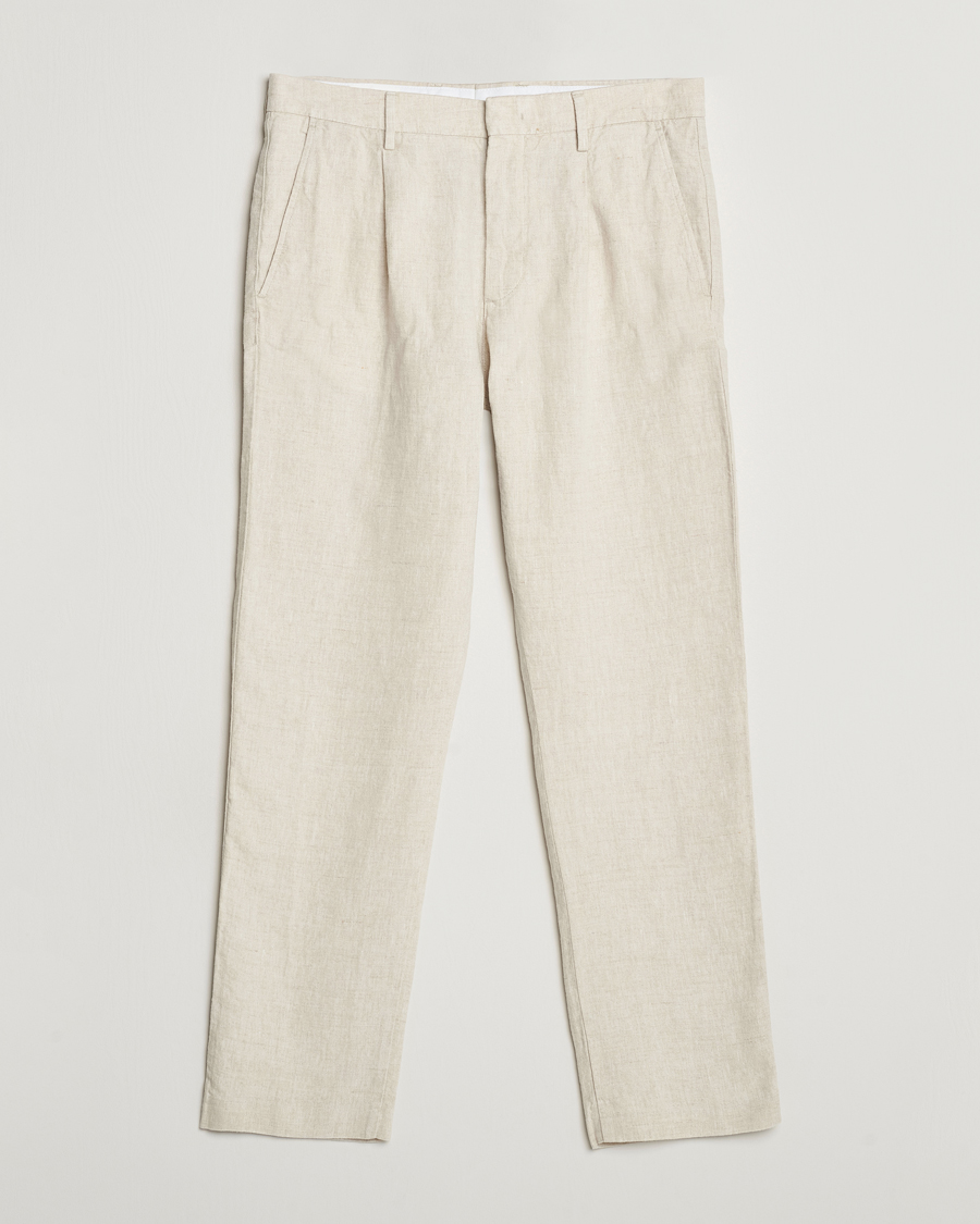 Homme | Pantalons | NN07 | Bill Pleated Linen Trousers Oat